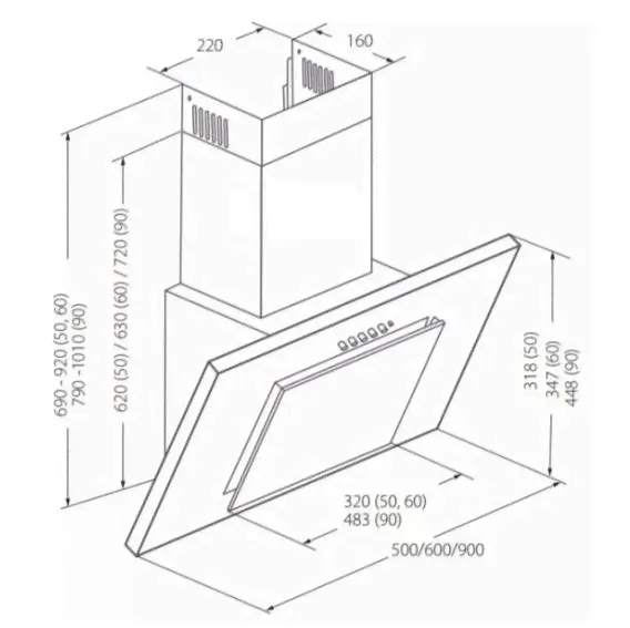 Наклонная вытяжка AKPO WK-4 Nero Eco 50 WH-0