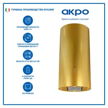 Кухонная вытяжка островная AKPO WK-10 Balmera 40 см золотой
